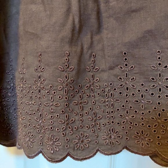 Theory Linen-Blend Brown Sleeveless Low Back Midi Sundress, Size 6 - Picture 3 of 9